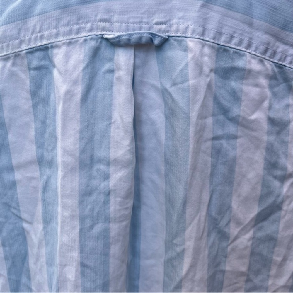 Rails Uli Block‎ Blue Stripe Shirt Lace Up Neck Nautical Coastal Top L/XL ? Read - Picture 8 of 12